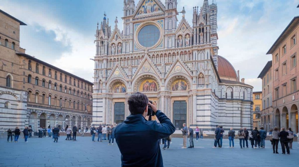 Home 86 The leaning towers of Bologna against a bright blue sky